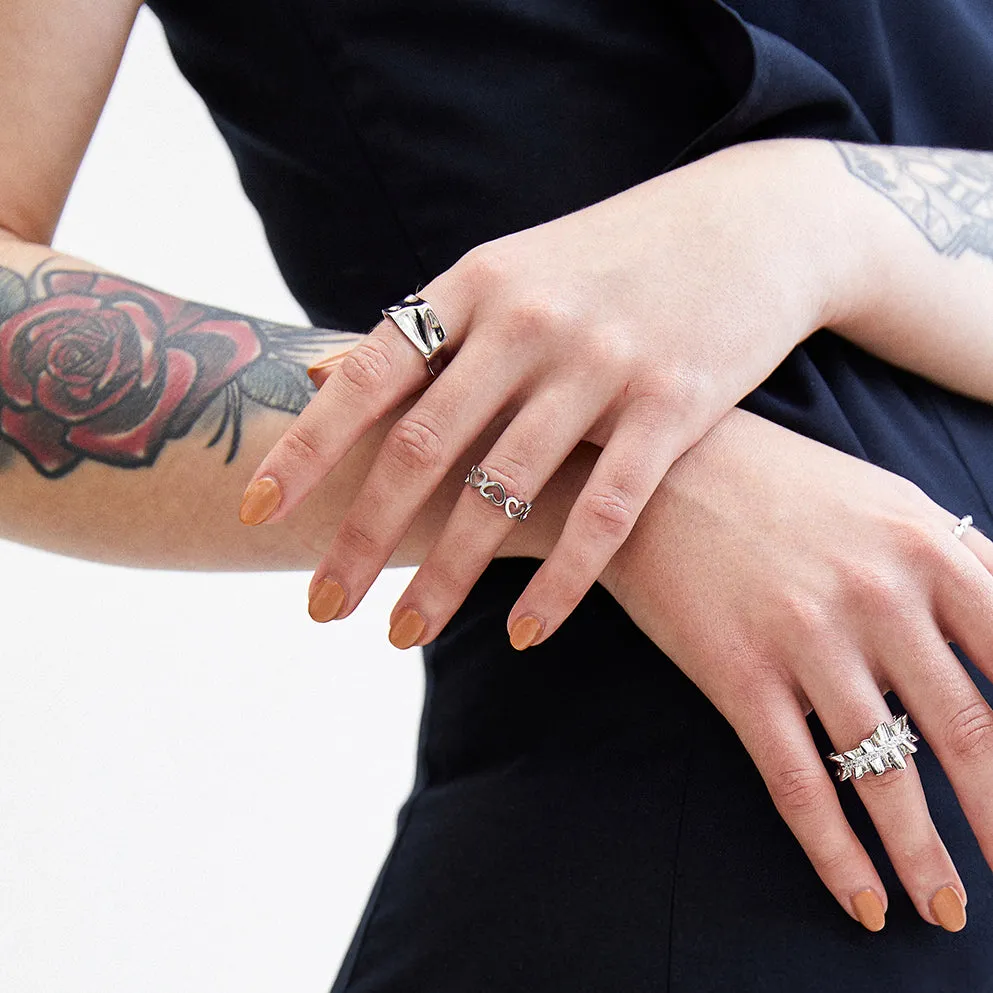 Heart Design Amore Open Ring (Adjustable)