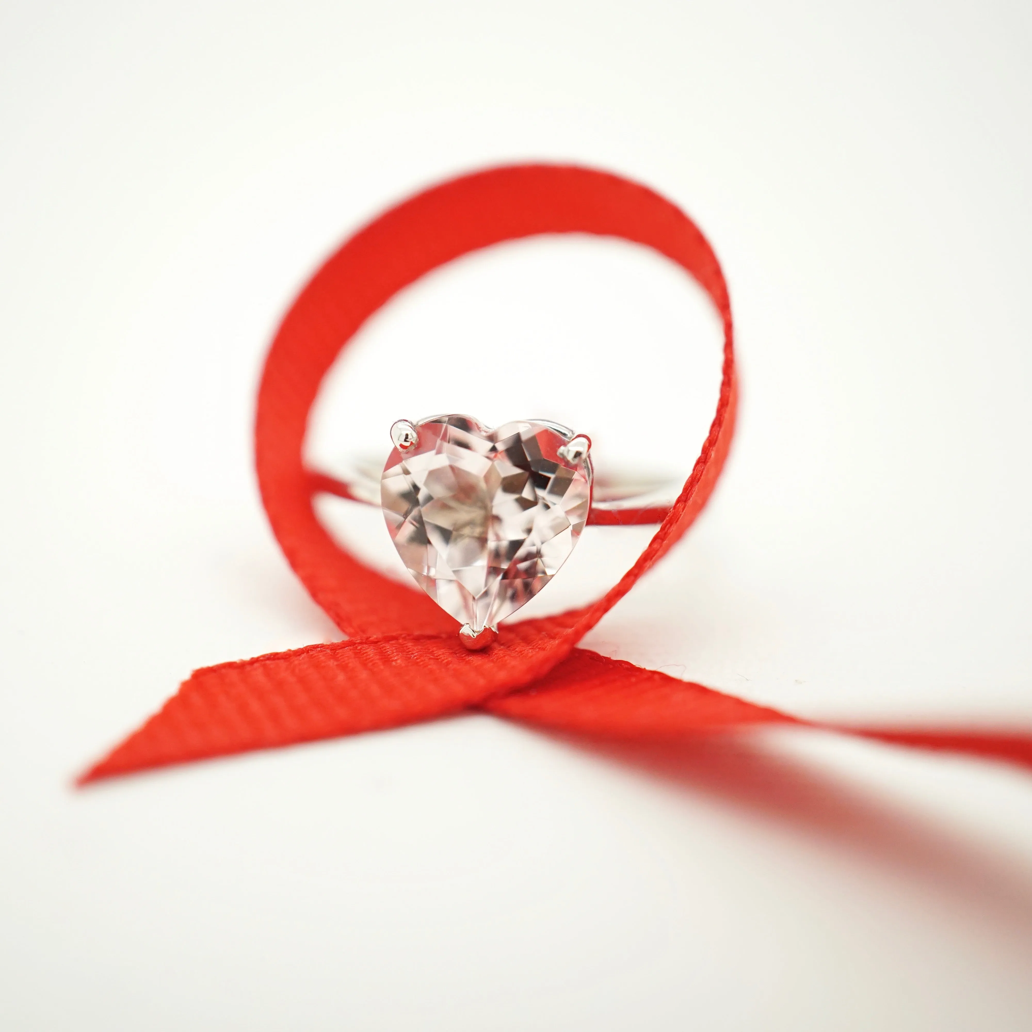 Heart Morganite Engagement Ring Rose Gold - Heart Shape Morganite Ring -