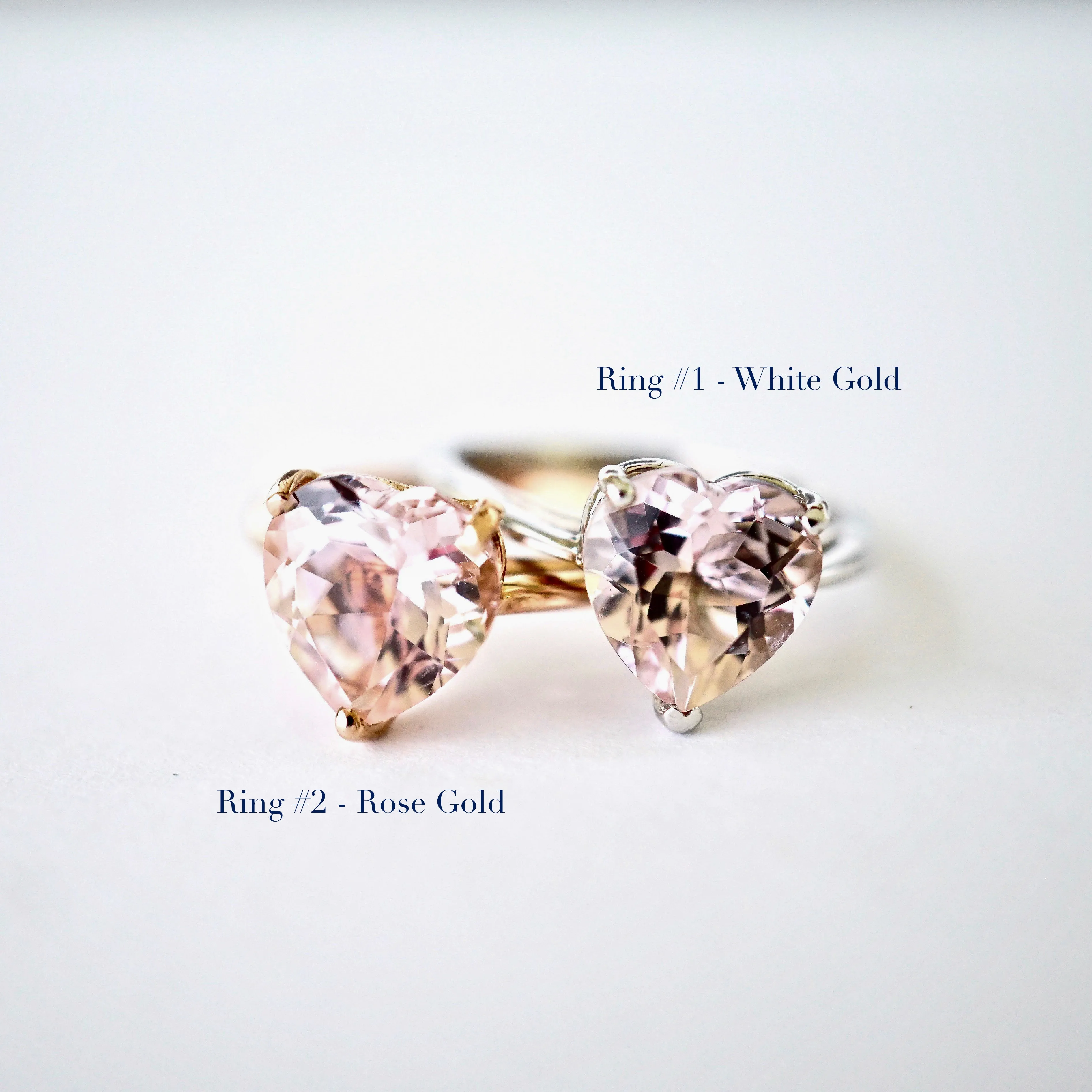 Heart Morganite Engagement Ring Rose Gold - Heart Shape Morganite Ring -