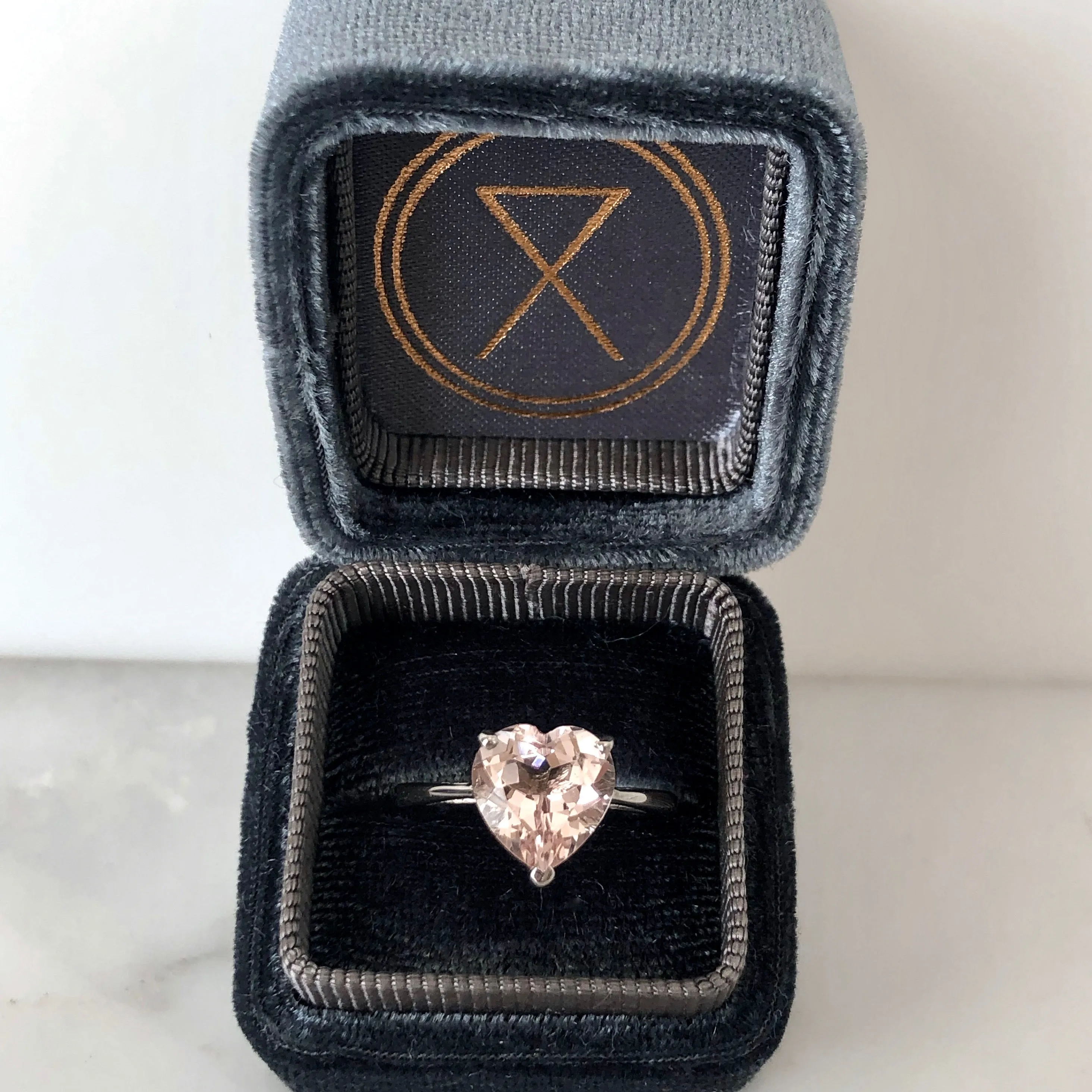 Heart Morganite Engagement Ring Rose Gold - Heart Shape Morganite Ring -