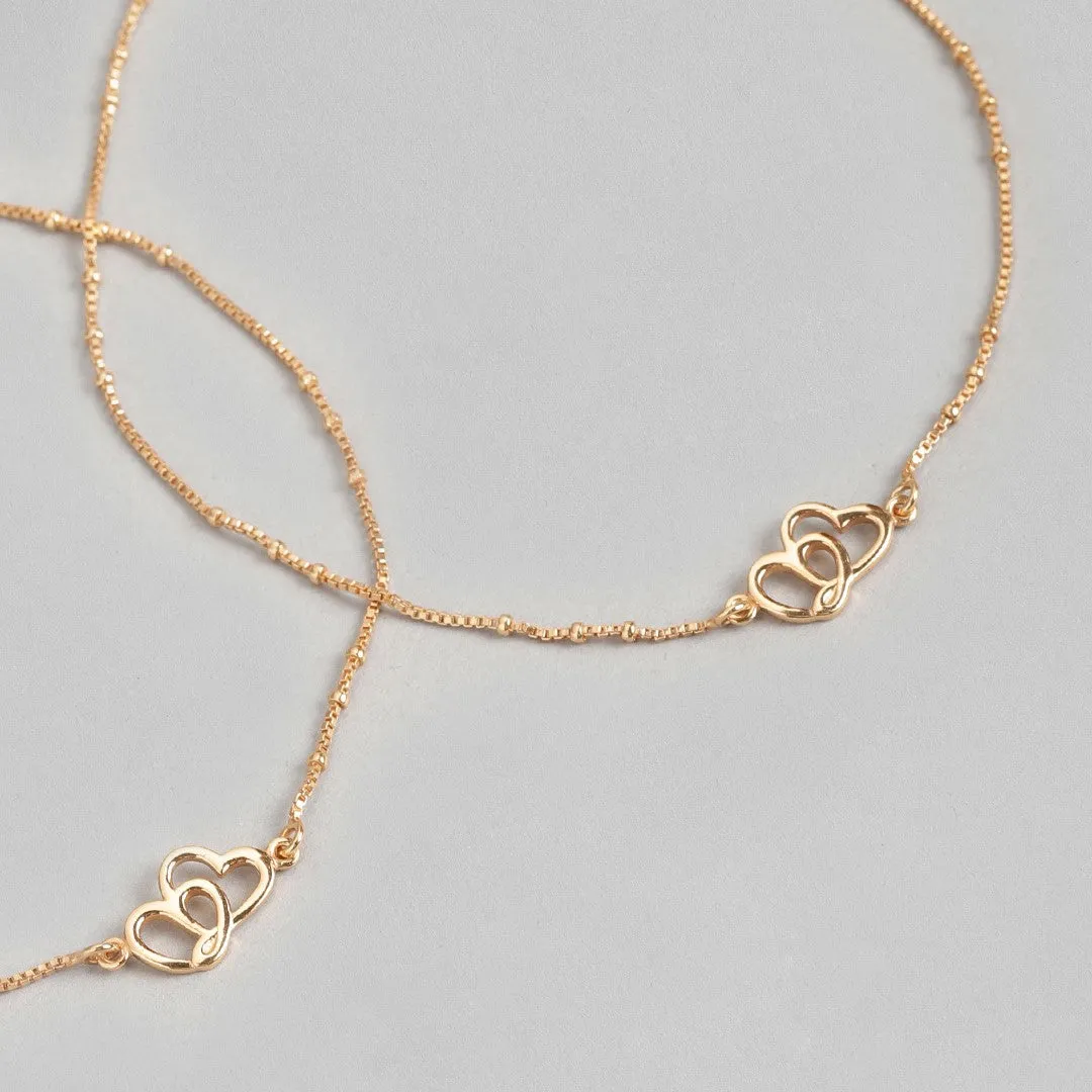 Hearts Rose-Gold plated 925 Anklet