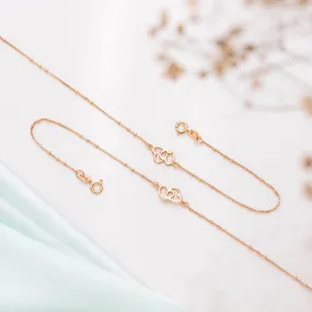 Hearts Rose-Gold plated 925 Anklet