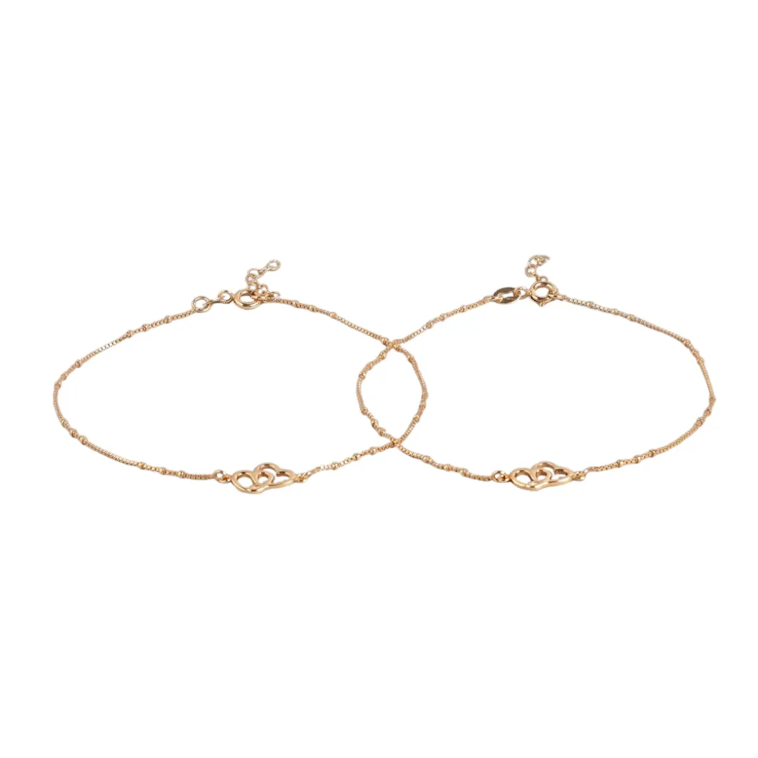 Hearts Rose-Gold plated 925 Anklet