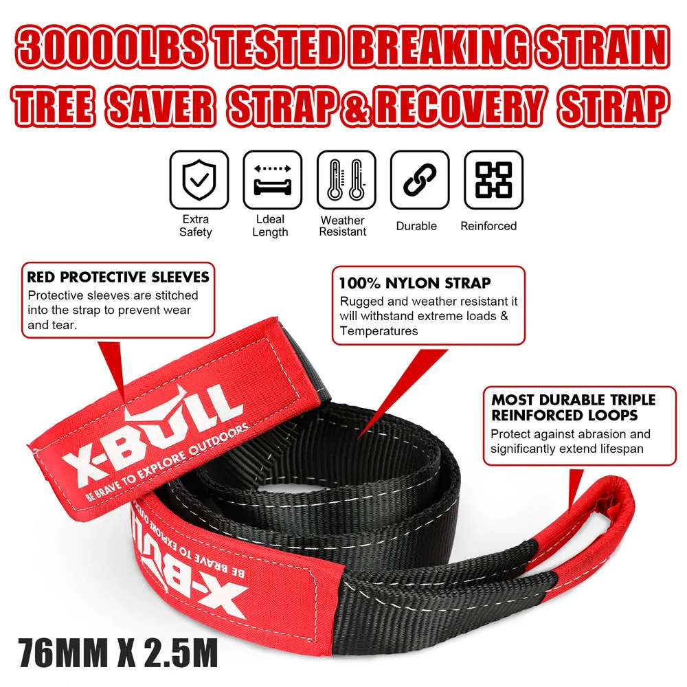 Heavy-Duty 7/8"x30' Recovery Rope Kit   Soft Shackles
