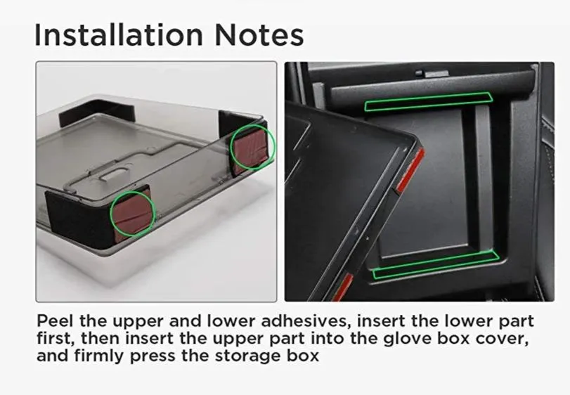 Hidden Transparent Armrest Storage Box for Tesla Model 3