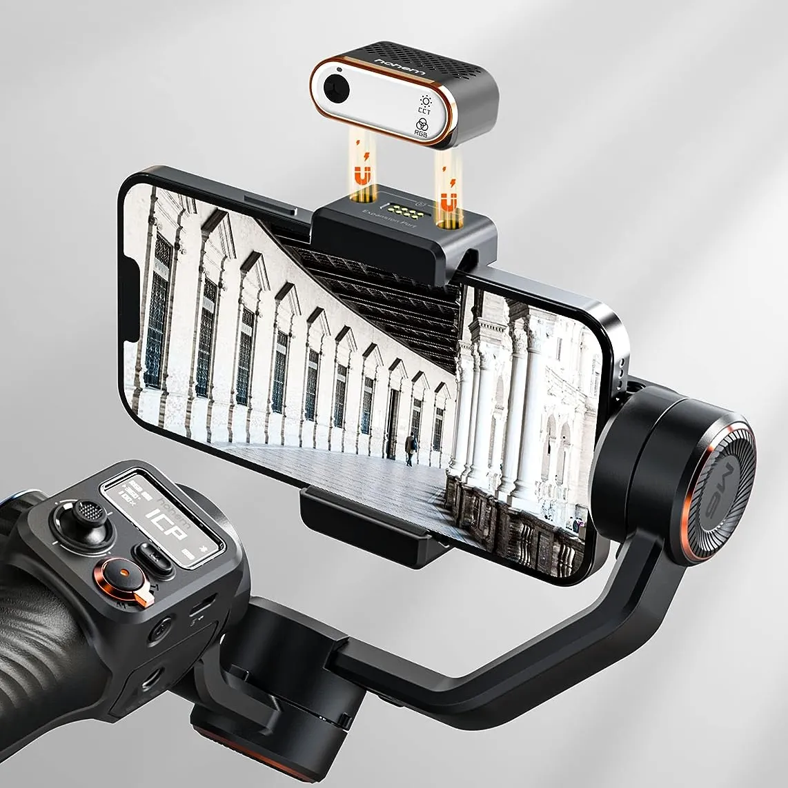 Hohem MTK-L02 AI Tracker Magnetic Fill Light CCT/RGB with Integrated AI Vision Sensor for iSteady M6 & MT2 Camera Gimbal