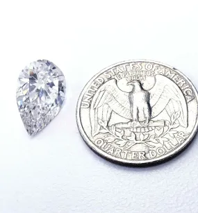 Huge 5 CT J/VS1 Natural Loose Diamond Pear Shape Cut GIA Certified