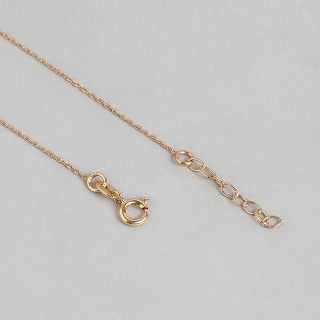 Infinity Rose Gold Plated CZ 925 Sterling Silver Anklet