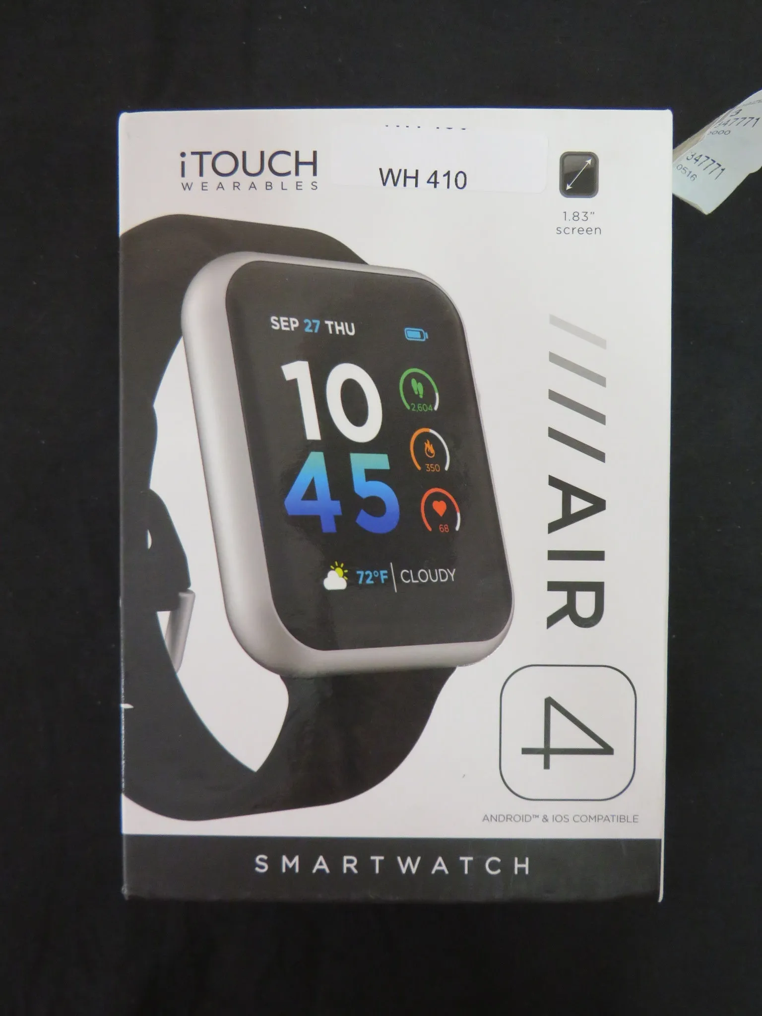 iTouch Air 4 Unisex Black Silicone Strap Smartwatch 46mm