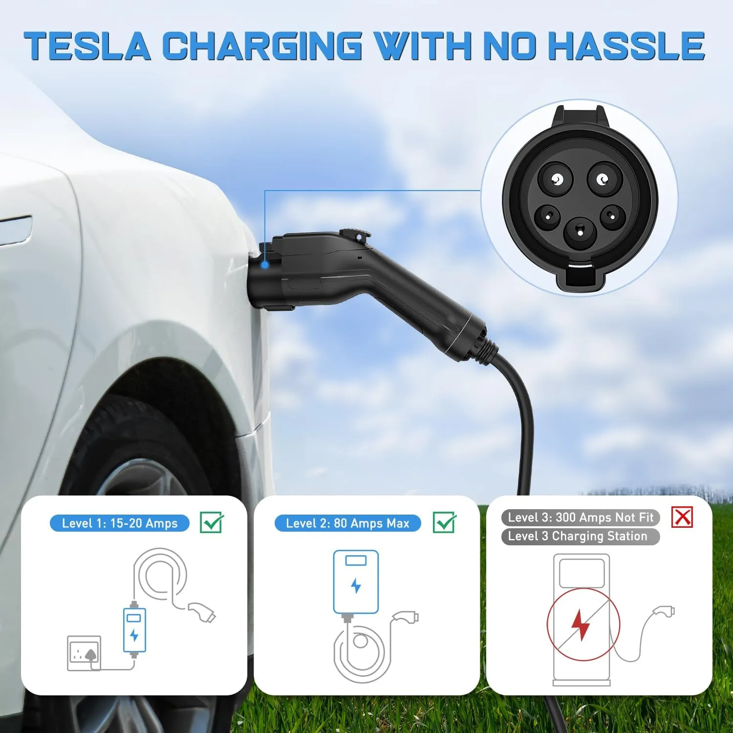 J1772 To Tesla EV Charge Adapter