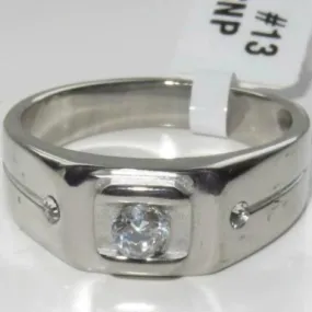 Jewellery Kingdom Mens 1 Carat Cubic Zirconia Stainless Steel Pinky Signet Ring