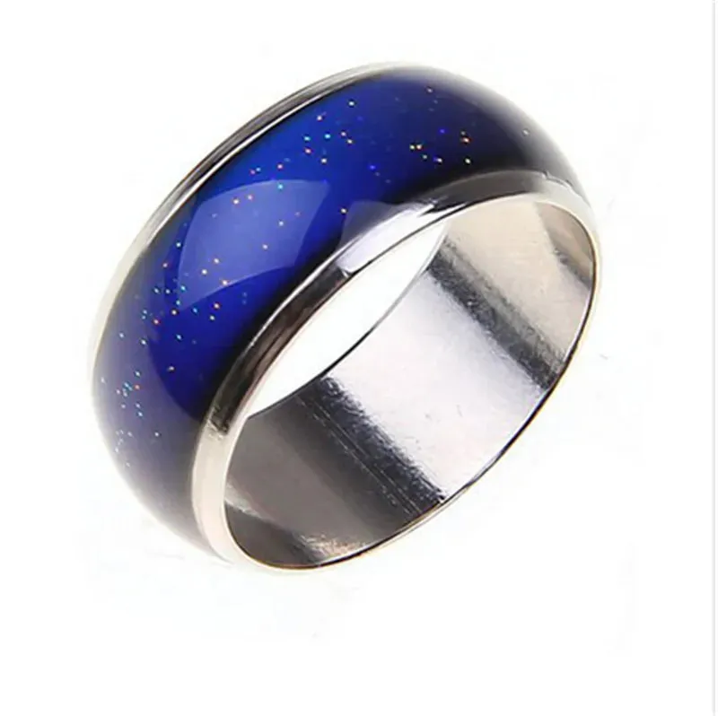JUCHAO Anillos Mujer 6mm Smart Jewelry Stainless Ring Changing Color Mood Rings Feeling&Emotion Temperature Ring Gift  Anel