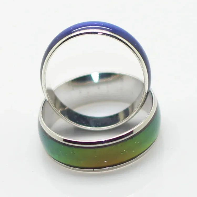 JUCHAO Anillos Mujer 6mm Smart Jewelry Stainless Ring Changing Color Mood Rings Feeling&Emotion Temperature Ring Gift  Anel