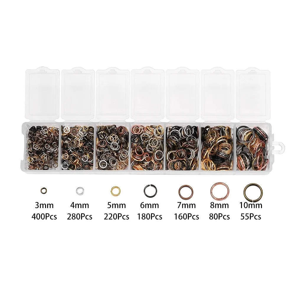 Jump ring starter kit, 1370pcs assorted sizes, Nickel free