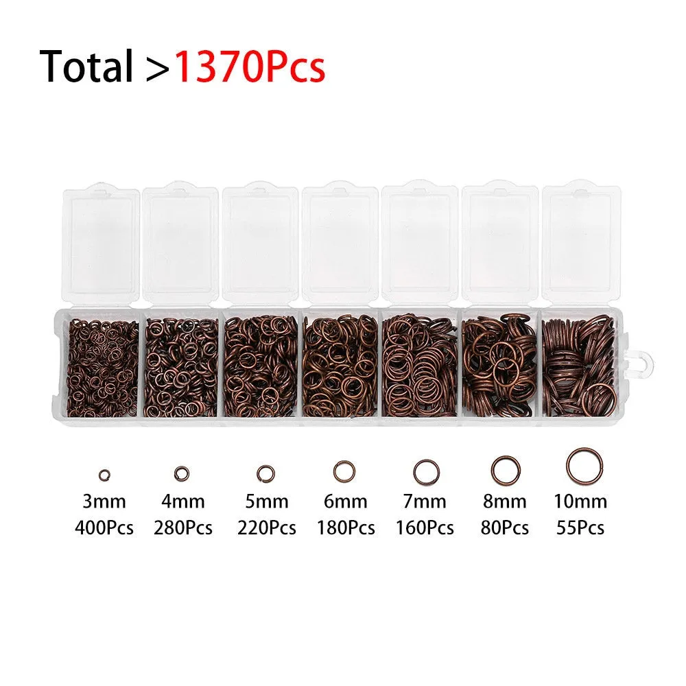 Jump ring starter kit, 1370pcs assorted sizes, Nickel free