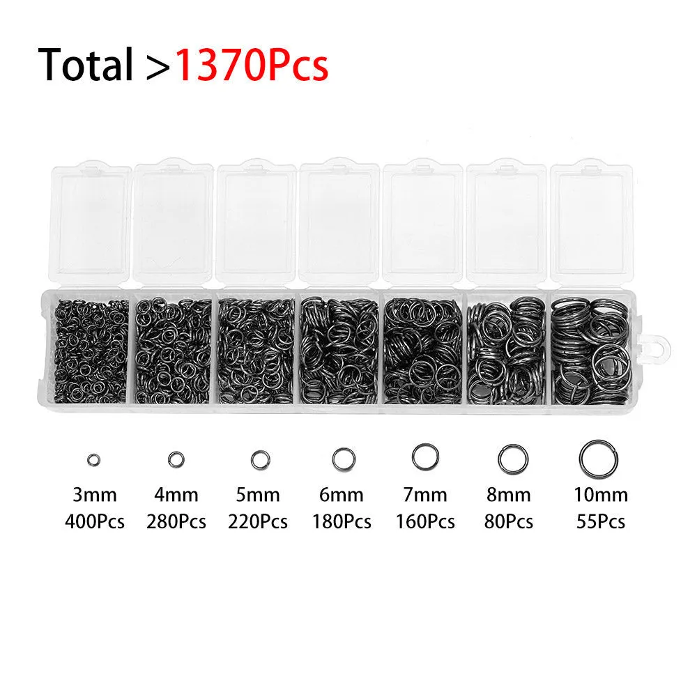 Jump ring starter kit, 1370pcs assorted sizes, Nickel free