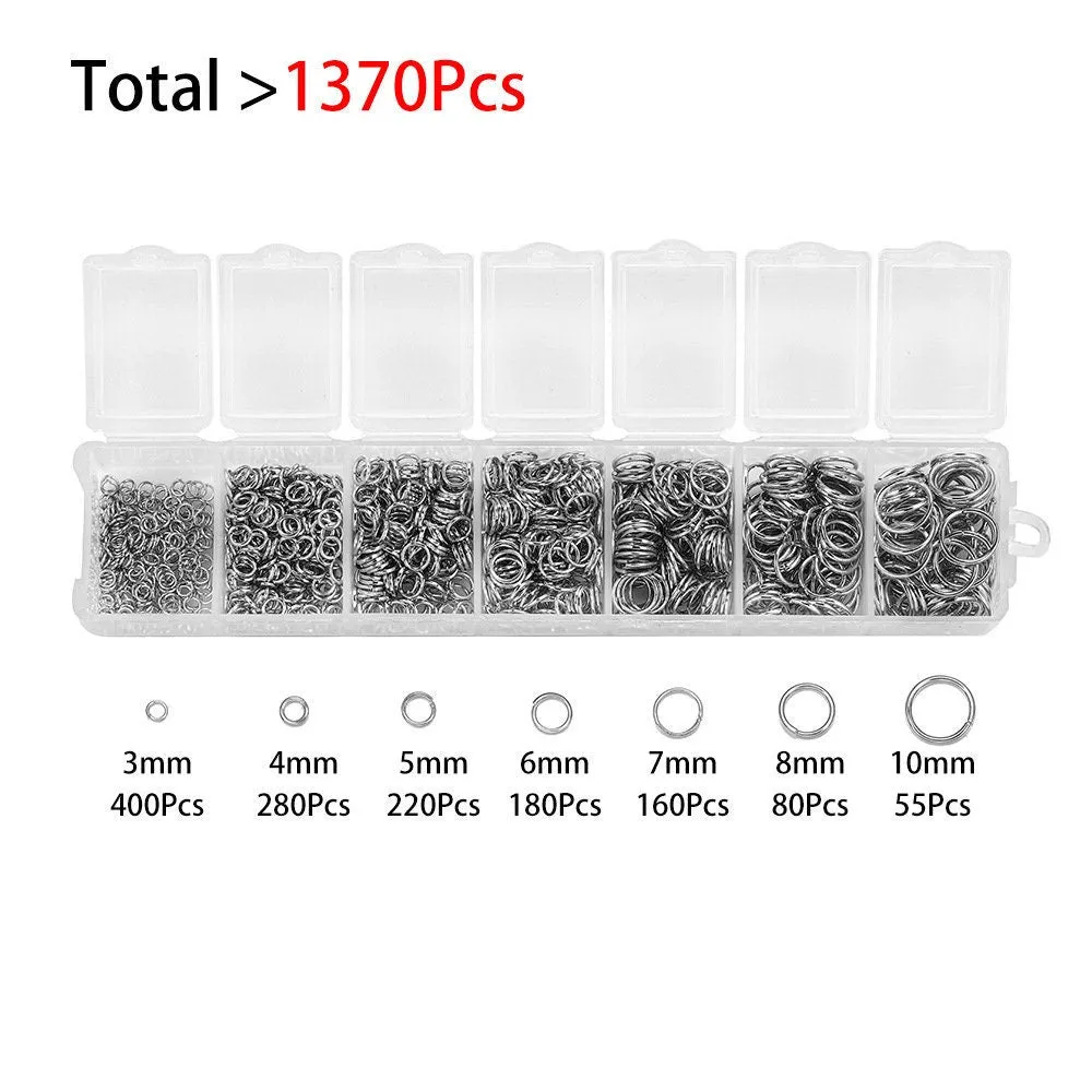 Jump ring starter kit, 1370pcs assorted sizes, Nickel free