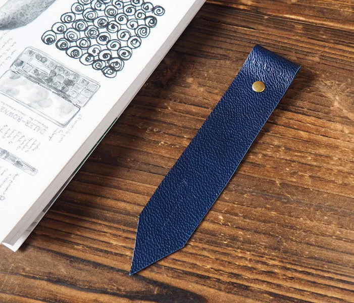 Leather Bookmarks x 2 pcs #Navy Blue