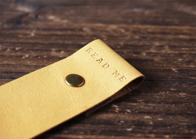 Leather Bookmarks x 2 pcs #Yellow