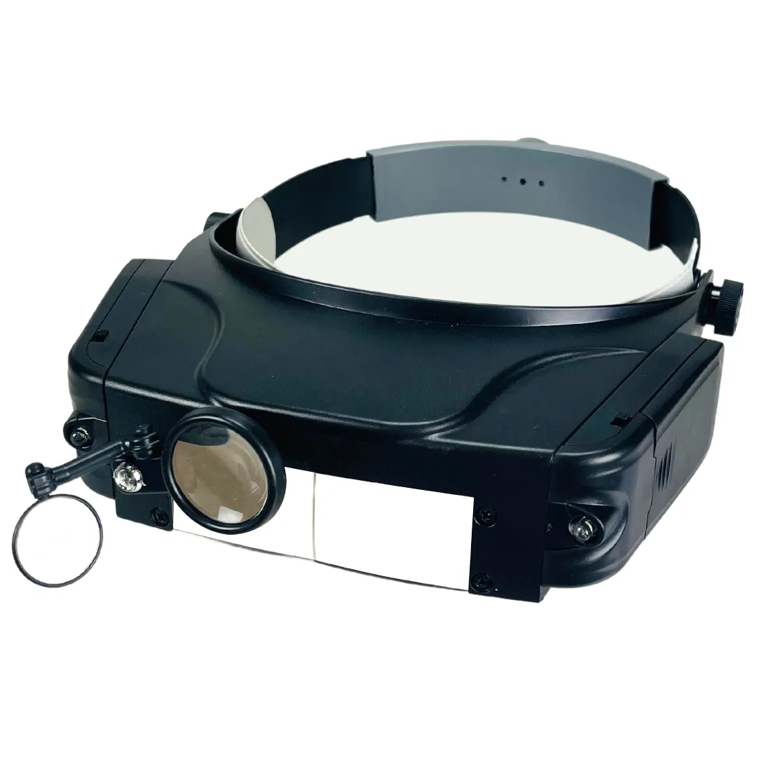 LED Illuminated Head Magnifier | 4 Lenses, Extra Swivel Down Lens  - MG-18329