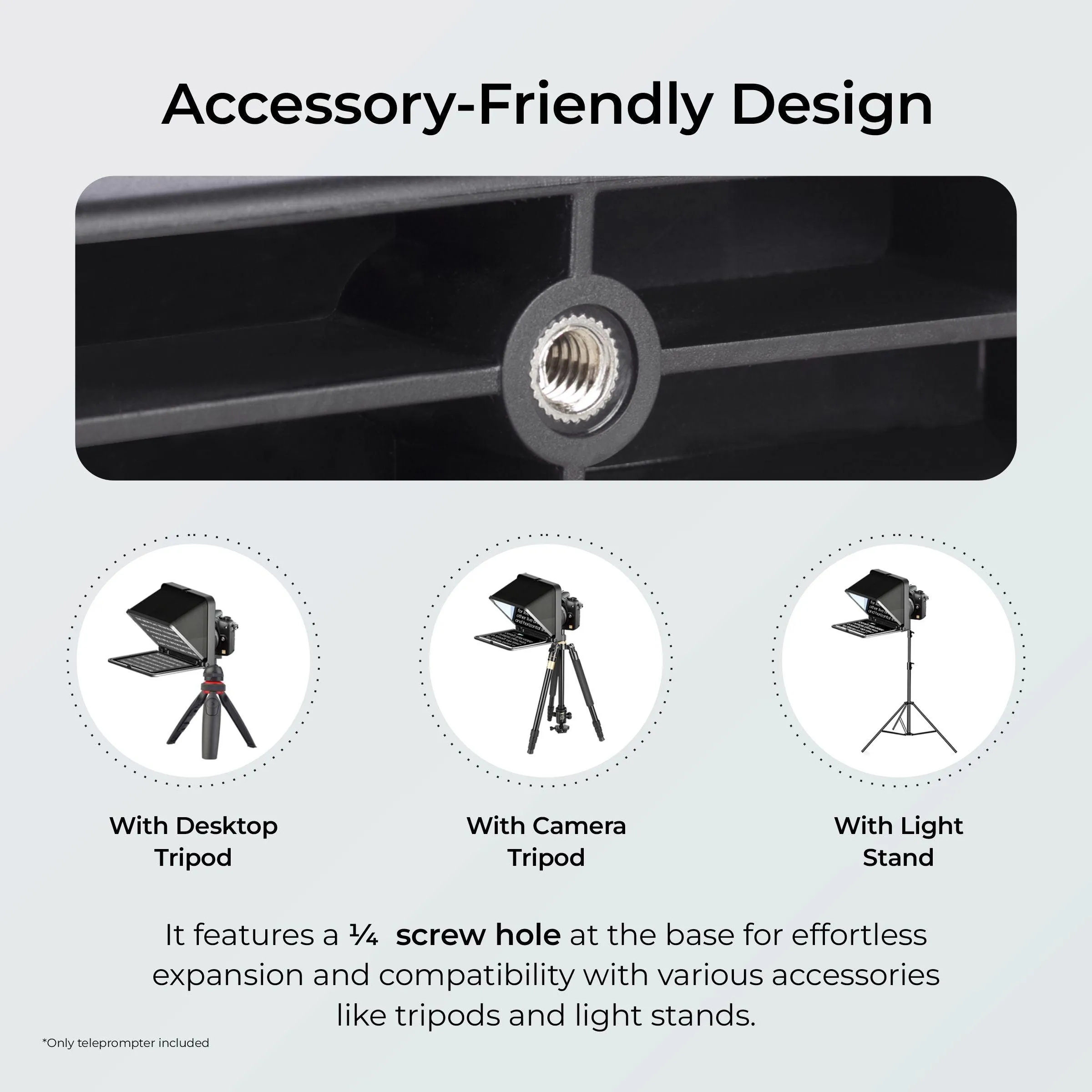 LENSGO TC7 8” Teleprompter for iPad Tablet Smartphone DSLR Camera w/Remote Control, APP Compatible with iOS & Android System for Online Teaching Vlog Live Streaming (TC7)