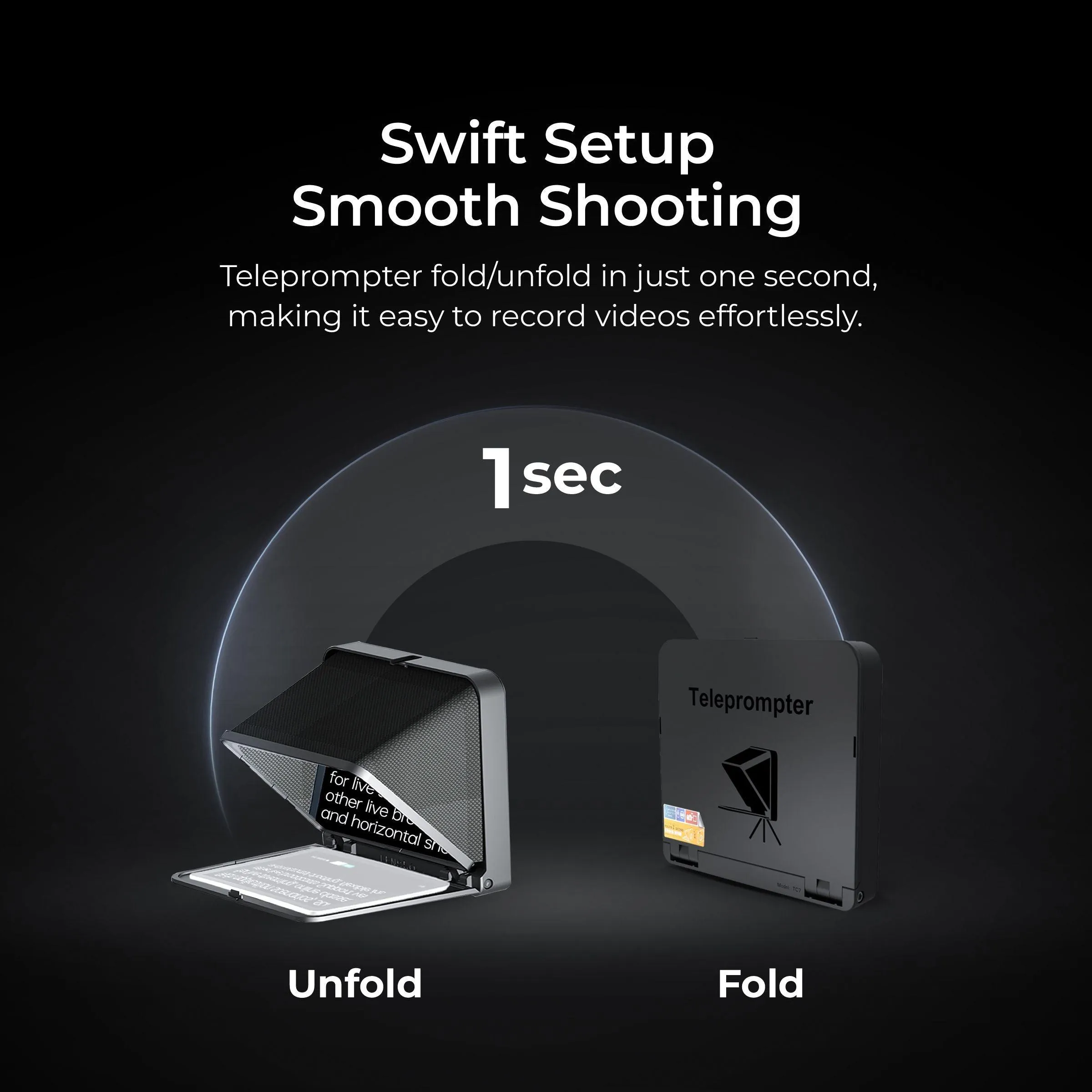 LENSGO TC7 8” Teleprompter for iPad Tablet Smartphone DSLR Camera w/Remote Control, APP Compatible with iOS & Android System for Online Teaching Vlog Live Streaming (TC7)