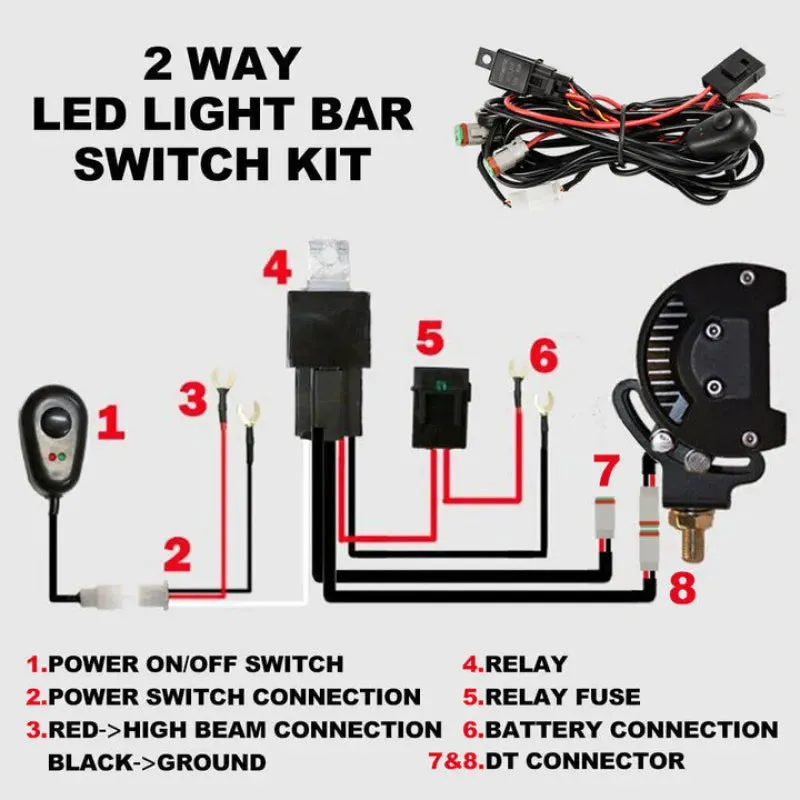 Lightfox 2 Way High Beam Wiring Loom Harness Kit