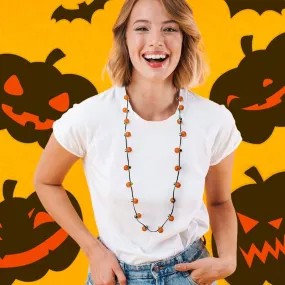 Lotsa LITES! Light-up Halloween Pumpkin Necklace with 20 Lights