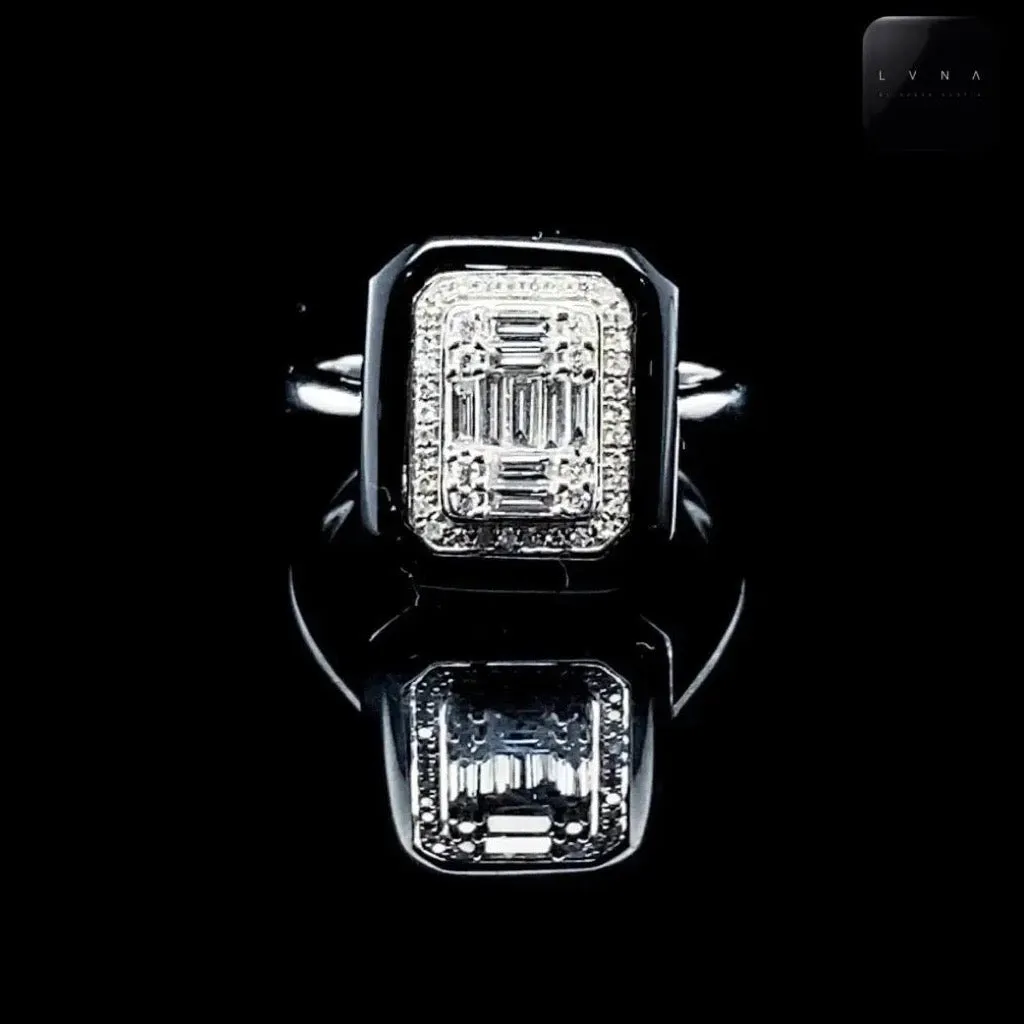 #LVNA2024 | Emerald Black Onyx Gemstones Diamond Ring 14kt