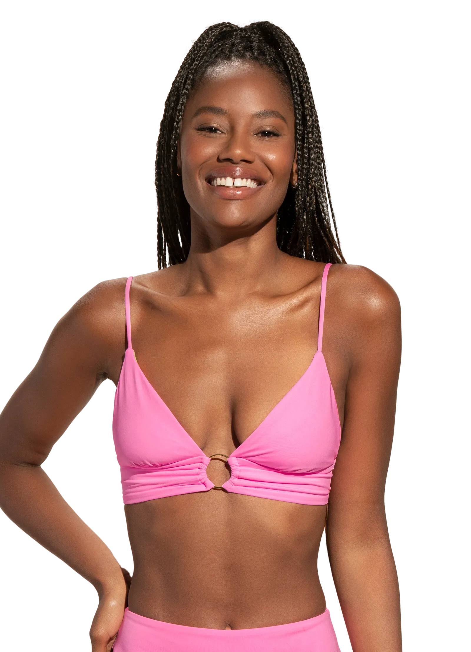 Maaji Shine Triangle Bikini Top - Bombon Pink - FINAL SALE