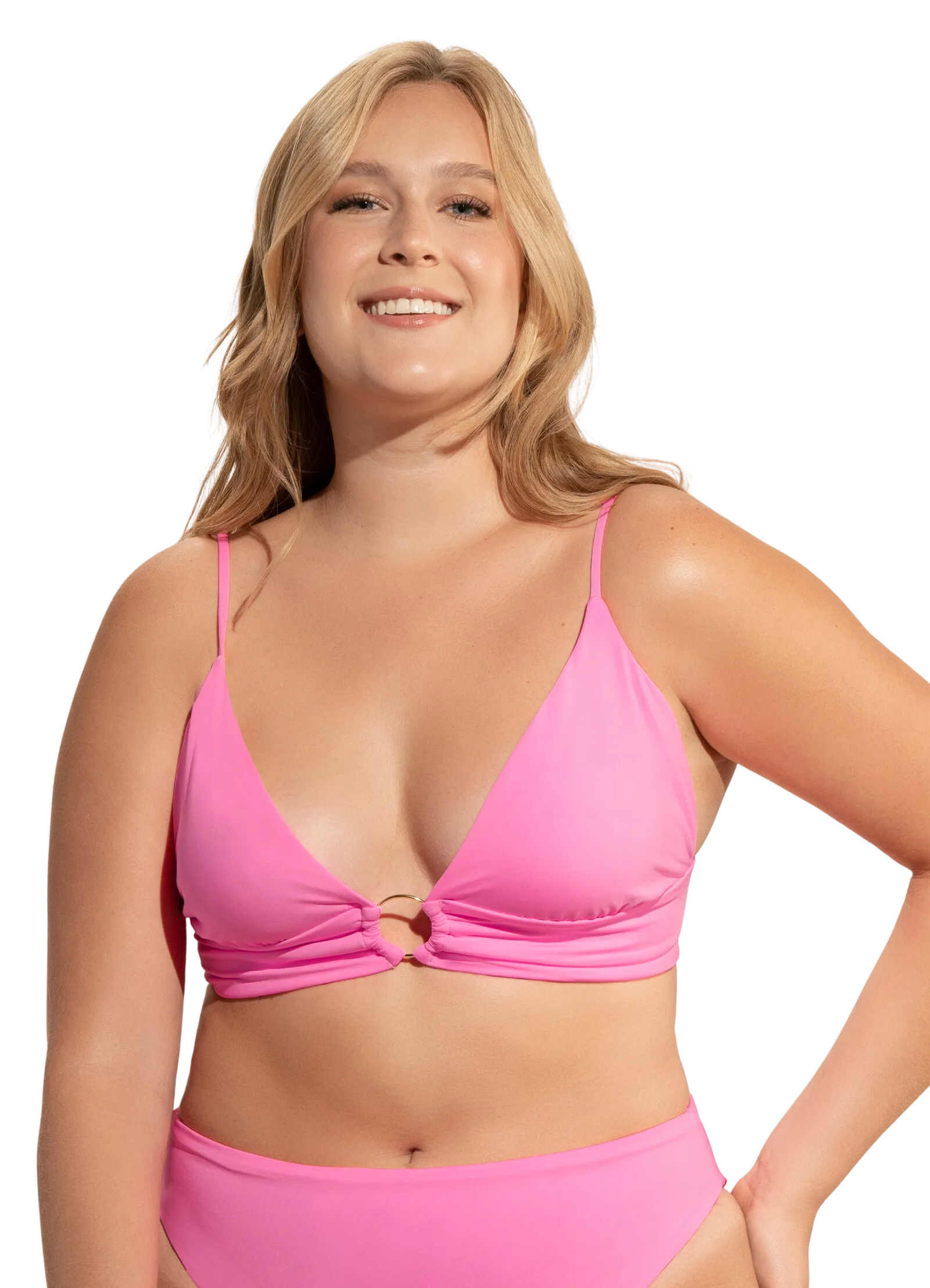 Maaji Shine Triangle Bikini Top - Bombon Pink - FINAL SALE