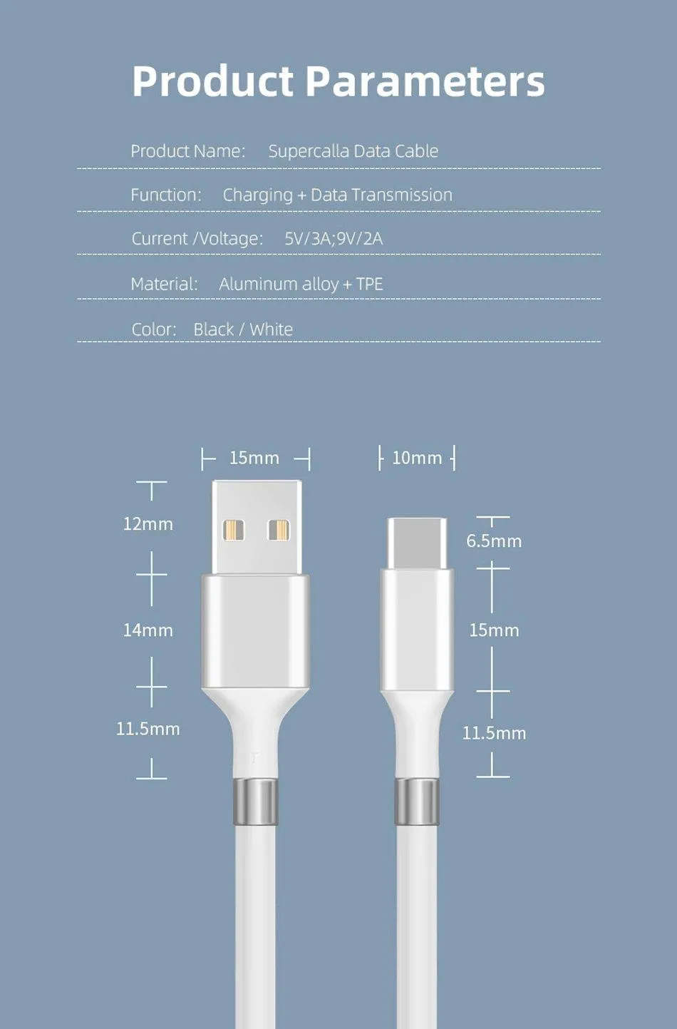 Magnetic Self Coiling USB Cable Flexible Durable Foldable Non-tangle Fast Charge Cables Micro Type-C
