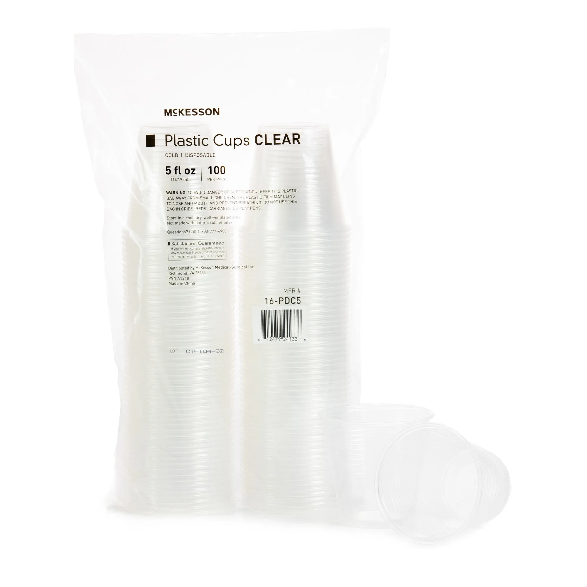 McKesson Disposable Polypropylene Drinking Cups, 5 oz., Clear