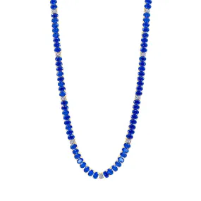 Midnight Tri-Tone Twilight Oval Station Tennis Necklace