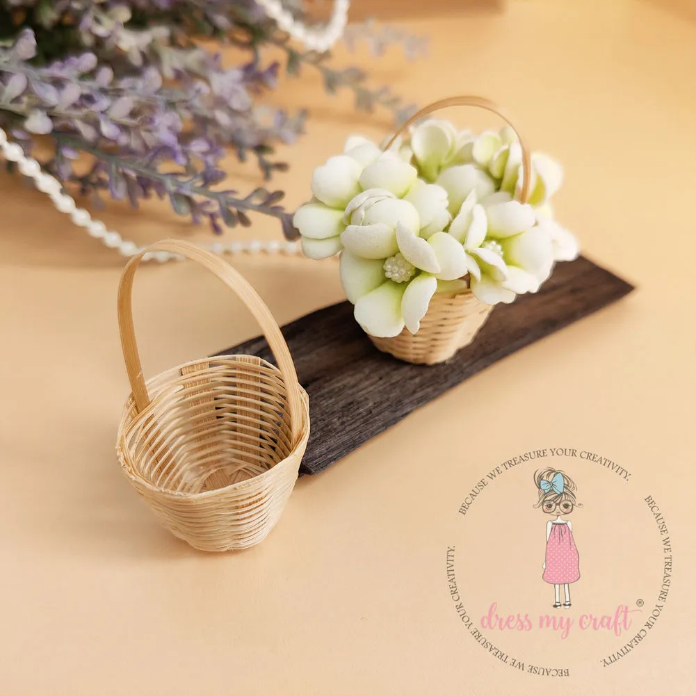 Miniature Bamboo Flower Basket - Small