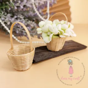 Miniature Bamboo Flower Basket - Small
