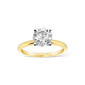 Mixed Metal Diamond Solitaire Engagement Ring