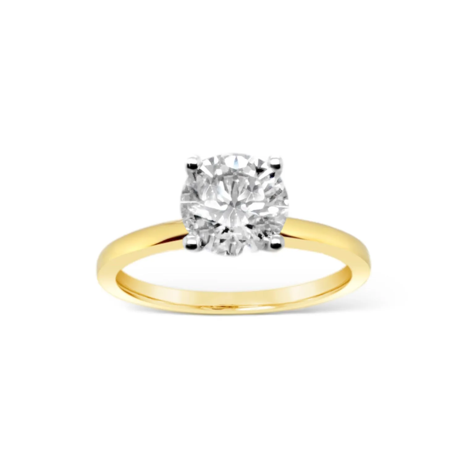 Mixed Metal Diamond Solitaire Engagement Ring