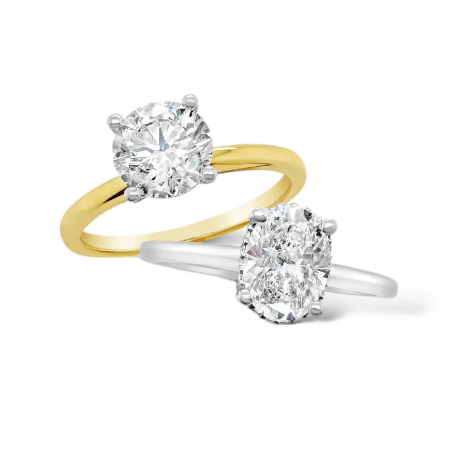 Mixed Metal Diamond Solitaire Engagement Ring