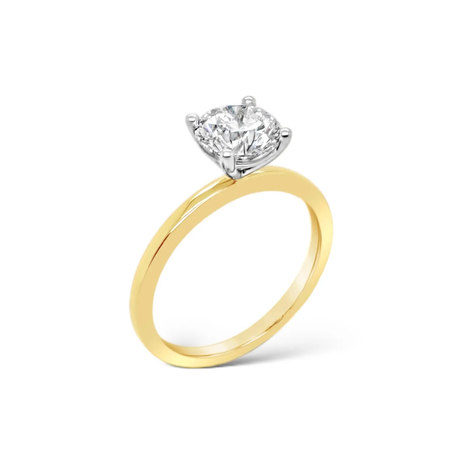 Mixed Metal Diamond Solitaire Engagement Ring