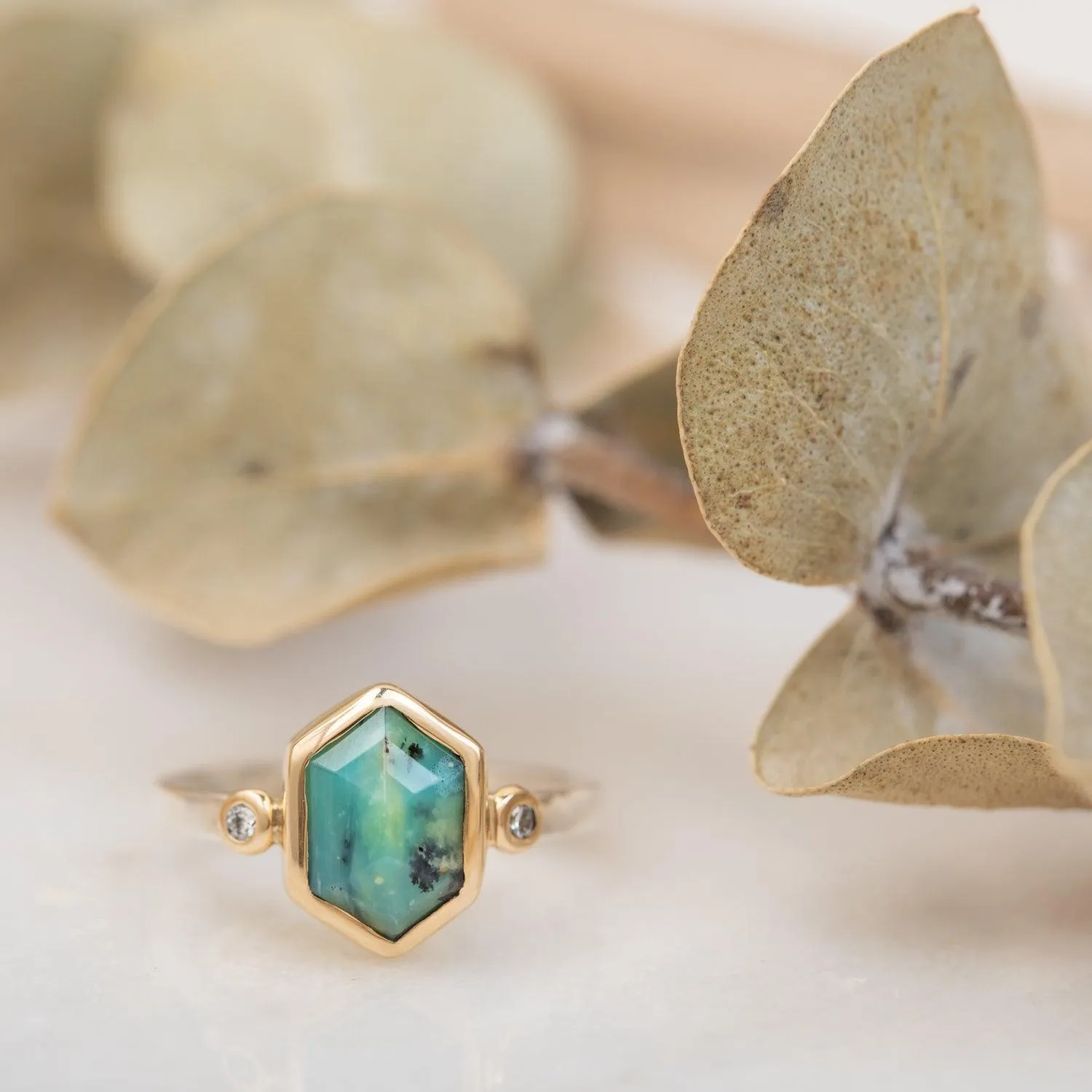 Myra - Peruvian Blue Opal Ring