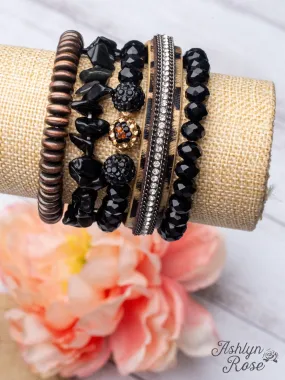 NASHVILLE LIGHTS LEOPARD MIXED BEADS BRACELET SET