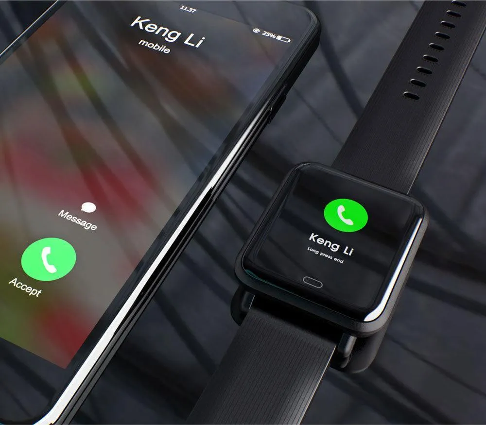 New IP67 Waterproof Smart Watch Bluetooth Sport Pedometer Heart Rate Monitor For iPhone Android