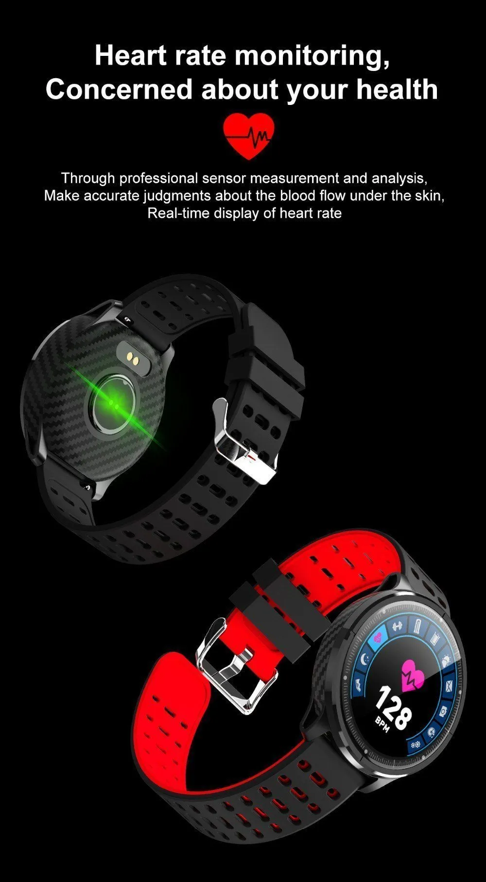New IP68 Waterproof Smart Watch Heart Rate Blood Pressure Monitor Sport Activity Sleep Tracker For iPhone Android
