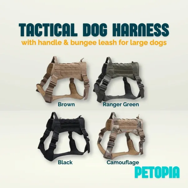 Nylon Tactical Dog Harness for Large Dogs