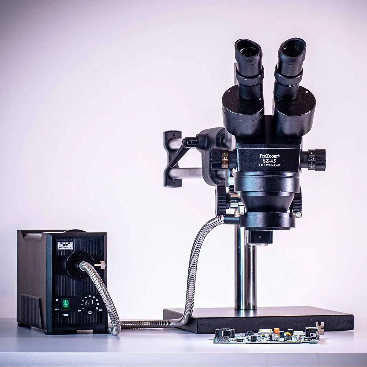 OC White ML3000-A Micro-Lite&reg; Fiber Optic LED Light Box with Annular Ring Light Attachment