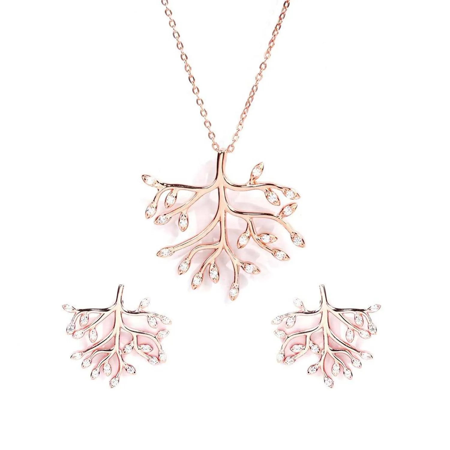 Perennial Tree Of Life 925 Silver Jewellery Set