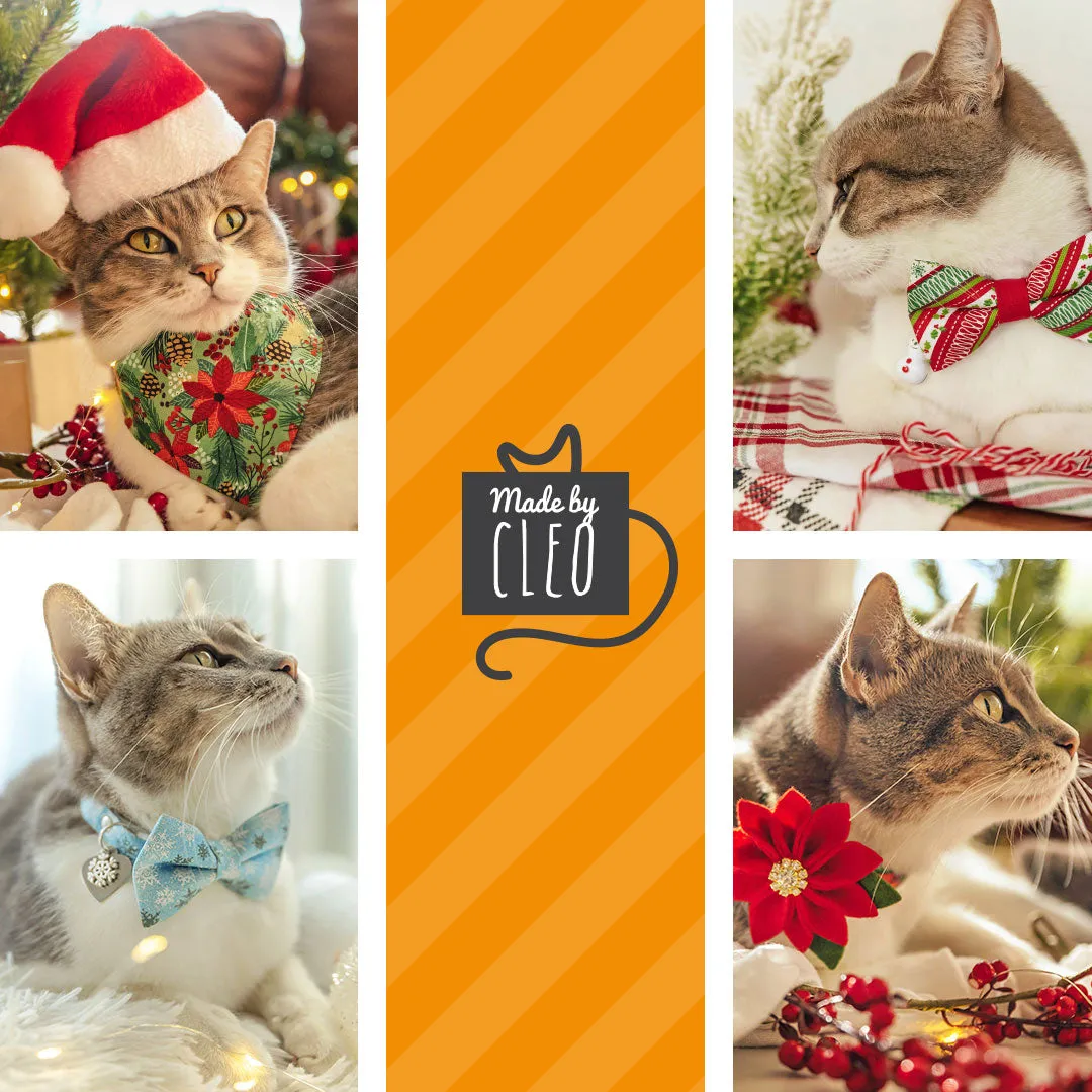 Pet Bow Tie - "Happy Hanukkah" - Blue Menorah Bowtie for Pet Collar / Jewish, Chanukah, Star of David / For Cats   Small Dogs / Removable (One Size)