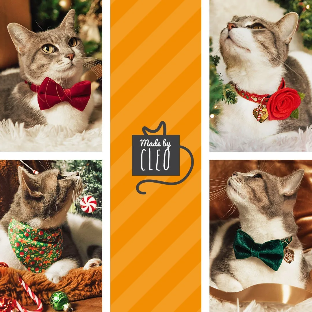 Pet Bow Tie - "Newberry" - Beige Tan Plaid Cat Bow Tie / For Cats   Small Dogs (One Size)