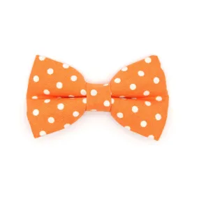 Pet Bow Tie - "Polka Dot - Orange" - Glow In the Dark Orange Cat Bow Tie / Wedding, Birthday, Fall, Halloween / For Cats   Small Dogs (One Size)